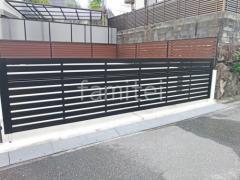 2台ワイド 跳ね上げ門扉ゲート 三協アルミ ラビーネ3N型
