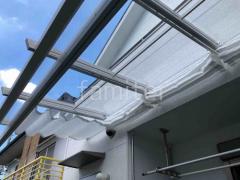 1階テラス屋根 (雨除け) 三協アルミ フル木製調 ナチュレNテラス フラット屋根 スタンダード 壁付