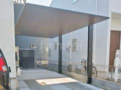 カーポート1台 (単棟) LIXIL 木製調 カーポートSC フラット屋根 吊り下げ屋根