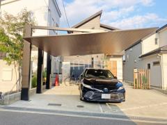 カーポート LIXIL木製調カーポートSC後方支持横2台