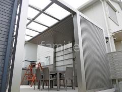 1階テラス屋根 (雨除け) LIXIL 独立式Gルーフ フリータイプ 天井材付 フラット屋根 独立式