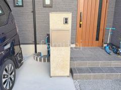 機能門柱 照明あり タカショー エバーアートボード 横型上下パネル仕様
